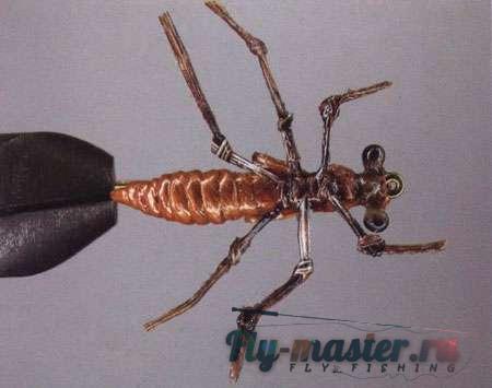 Нахлыстовая мушка SR Raffia Dragonfly Nymph имитирующая стрекозу
